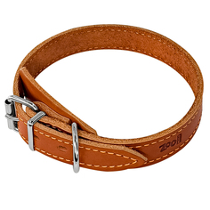 Ошейник для собак Zoo One, рыжий, кожа, сталь, 20 мм x 30-40 см Zooone
