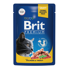 Влажный корм для кошек Brit Premium лосось и форель 85 г Brit*