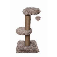 Когтеточка-столбик для кошек Dubex Fluffy Сlassic бежевая 34 x 34 x 67 см