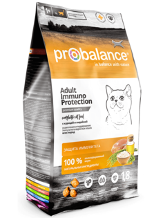 Сухой корм для кошек ProBalance Immuno Protection, защита иммунитета, птица, 3шт по 1,8 кг