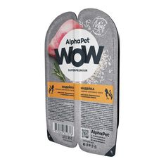 Влажный корм для кошек и котят ALPHAPET WOW SUPERPREMIUM с индейкой, 15 шт по 80 г