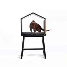 Домик для кошек Pettel PURRO, черный, 53x30x92см