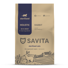 Сухой корм Savita с кроликом для стерилизованных кошек 400 г