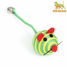 Игрушка для кошек Пижон Шарик-мышь из текстиля, 4,2 см, зеленая
