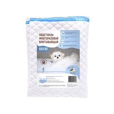Пеленка VitaVet CARE многоразовая впитывающая 4-слойная 60х90 см цвет голубой 1 шт.