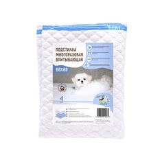 Пеленка VitaVet CARE многоразовая впитывающая 4-слойная 60х60 см цвет голубой 1 шт.