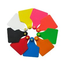 Бирка ушная СКС большая двойная под щипцы с белой иглой, 61х80 мм, цвет красный, 100 шт.