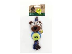 Игрушка мягкая M-PETS Медведь Санчо с с канатом и мячиком 24 см