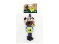 Игрушка мягкая M-PETS Медведь Санчо с с канатом и мячиком 24 см