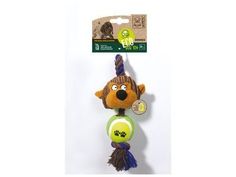 Игрушка мягкая M-PETS Обезьянка Деннис с канатом и мячиком 24 см