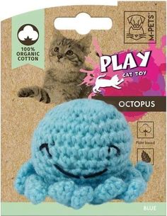 Игрушка для кошек M-PETS PLAY Осьминог с кошачьей мятой 7,5x7,5x5,5 см голубой