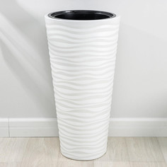 Цветочное кашпо Альтернатива Оазис 63 л с внутренним горшком 13л 231780 белый Alternativa