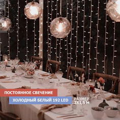 Световой занавес NEON-NIGHT гирлянда светодиодная 2х1,5м прозрачный ПВХ, белый