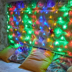 Световая сетка NEON-NIGHT Гирлянда Сеть 1х1,5м, прозрачный ПВХ, 96 LED Мультиколор