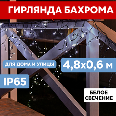 Световая бахрома Neon-Night гирлянда Айскл 4,8х0,6 м черный ПВХ 230 В 176 LED белый