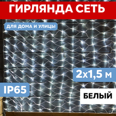 Световая сетка NEON-NIGHT Гирлянда Сеть 2х1,5м прозрачный ПВХ 288 LED Белый