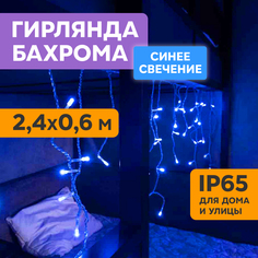Световая бахрома Neon-Night гирлянда Айскл 2,4х0,6 м белый ПВХ 230 В 76 LED синий