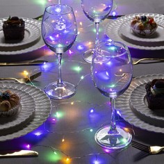 Световая гирлянда новогодняя Luazon Lighting Мишура роса 5 м разноцветный/RGB