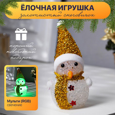 Новогодний светильник Luazon Lighting Снеговичок в золотистом 9616732 белый теплый