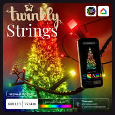 Световая гирлянда новогодняя Twinkly Strings TWS600STPBEU 48 м разноцветный/RGB