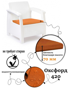 Кресло для дачи с подушкой Альтернатива М8839ПБТЕР Терракотовый Alternativa
