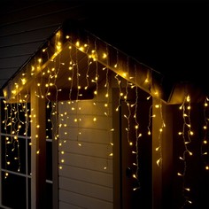 Гирлянда «Бахрома» 3 ? 0.9 м, IP44, УМС, прозрачная нить, 232 LED, свечение белое, 220 В No Brand