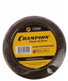 Леска для триммера витая квадрат 2,4 мм Champion Magic 87 м