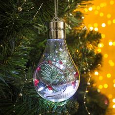 Luazon Lighting лампочка "Ветка елочки" 5 LED, от батареек 2032 белый