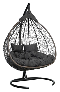 Подвесное кресло коричневое Laura Outdoor Fisht двухместное FIS305 серая подушка