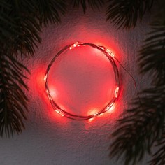 Гирлянда нить Luazon Lighting IP20, 1 м 3 режима, свечение красное