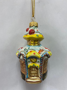 Елочная игрушка Домик пряничный, коричневый, Лефортовский фарфор, 1 шт, 102000148782