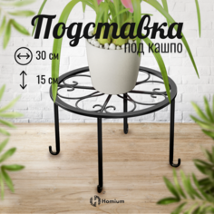 Подставка под кашпо Homium Flower, на ножках, цвет черный