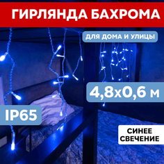 Световая бахрома Neon-Night гирлянда Айскл 4,8х0,6 м прозрачный ПВХ 176 LED синий