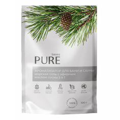 Соль для бани и сауны Pure Bases с эфирным маслом сосны 100 г No Brand