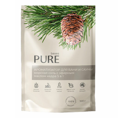 Соль для бани и сауны Pure Bases с эфирным маслом кедра 100 г No Brand