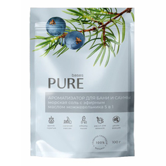 Соль для бани и сауны Pure Bases с эфирным маслом можжевельника 100 г No Brand