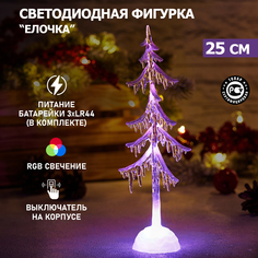 Новогодняя фигурка NEON-NIGHT светодиодная на подставке Елочка 25 см, RGB