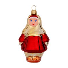 Елочная фигурка Девочка в платке, фабрика Елочка C2358 1шт., красный