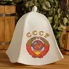 Шапка для бани СССР 5312220 onesize белый No Brand