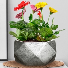 Цветочное кашпо Idealist Lite Геометри чаша настольное DBOWL30-SLV 10 л серебряное 1 шт.
