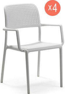Комплект из 4 стульев садовых Nardi Bora 003/4024200000/set4 белый 86х58,5х57 см