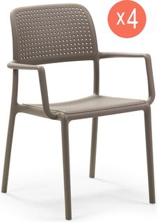 Комплект из 4 стульев садовых Nardi Bora 003/4024210000/set4 тортора 86х58,5х57 см