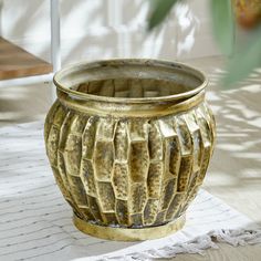 Цветочное кашпо Glasar 57-287/2 1 шт. золотистый ГЛАСАР