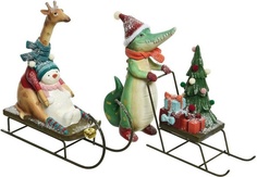 Новогодняя фигурка Kaemingk Санки с чудесами 530394 7,5x25,7x19,8 см