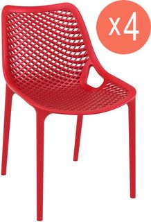 Комплект из 4-х садовых обеденных стульев Siesta Air 234/014-6786/set4 красный 82х50х60 см