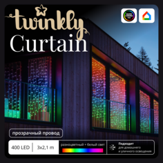 Световая гирлянда новогодняя Twinkly Curtain TWW400SPP-TEU 3 м разноцветный/RGB