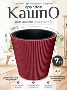 Цветочное кашпо Prosperplast Milly со вставкой PPDBMI240-7598U 7 л 1 шт. медный
