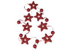 Гирлянда-растяжка из звезд Christmas DeLuxe красная 165 см