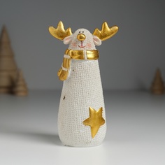 Сувенир Олень из мешковины в шарфике 6,5х5х11,5 см No Brand