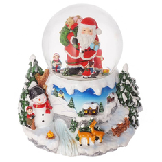 Фигурка в стеклянном шаре Санта Remeco, полимер и стекло, 20x18x18 см